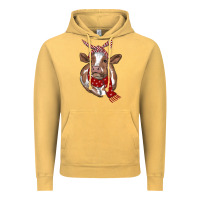 Vintage Mustard christmas scarf heifer Vintage Hoodie - RanaPortraitStore
