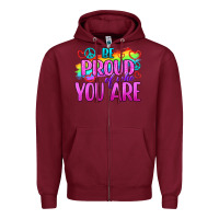 Burgundy Be Proud Of Who You Are Zipper Hoodie - BundleAndBundleShop