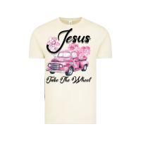 Vintage Arctic Leopard Floral Pink Car Jesus Take The Wheel Vintage Tee - Bettercallsaul