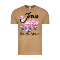 Vintage Camel Leopard Floral Pink Car Jesus Take The Wheel Vintage Tee - Bettercallsaul