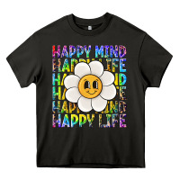Asphalt happy mind happy life Heavy Core Tee - NancyCooperArtShop