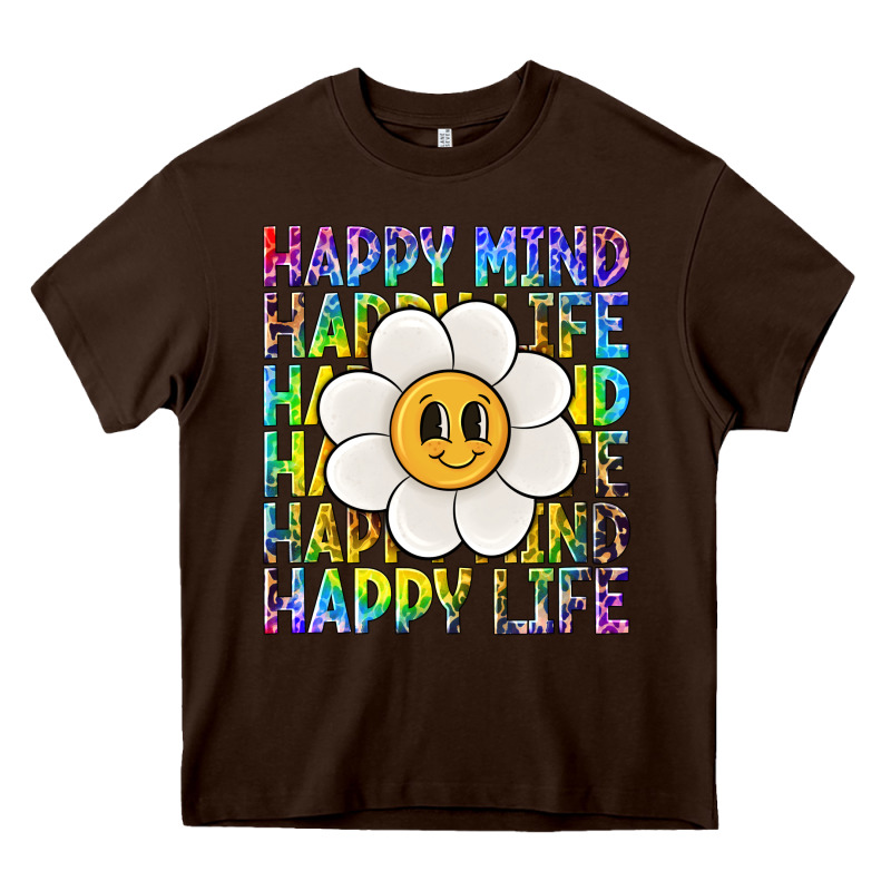 Happy Mind Happy Life Heavy Core Tee by NancyCooperArtShop | Teevron