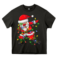 Asphalt Dabbing Santa Christmas Tree Lights Heavy Core Tee - tuanDangUi