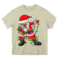 Mossy Dabbing Santa Christmas Tree Lights Heavy Core Tee - tuanDangUi