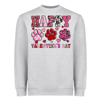 Heather Grey happy valentine's day paws Heavyweight Sweatshirt - OliviaCreatesArt