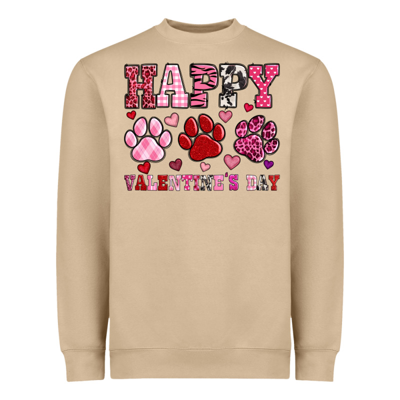 Happy Valentine's Day Paws Heavyweight Sweatshirt by OliviaCreatesArt | Teevron