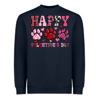 Navy happy valentine's day paws Heavyweight Sweatshirt - OliviaCreatesArt
