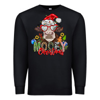 Black Mooey Christmas Premium Sweatshirt - CowhideDigitalArt