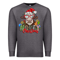 Charcoal Heather Mooey Christmas Premium Sweatshirt - CowhideDigitalArt