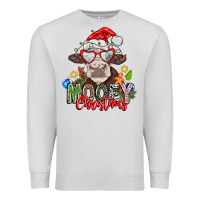 Dove Grey Mooey Christmas Premium Sweatshirt - CowhideDigitalArt