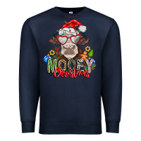 Navy Mooey Christmas Premium Sweatshirt - CowhideDigitalArt