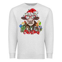 Oatmeal Heather Mooey Christmas Premium Sweatshirt - CowhideDigitalArt