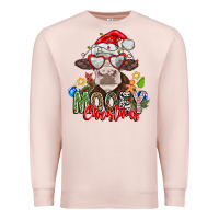 Pale Pink Mooey Christmas Premium Sweatshirt - CowhideDigitalArt