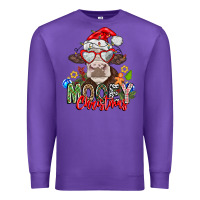 Purple Mooey Christmas Premium Sweatshirt - CowhideDigitalArt