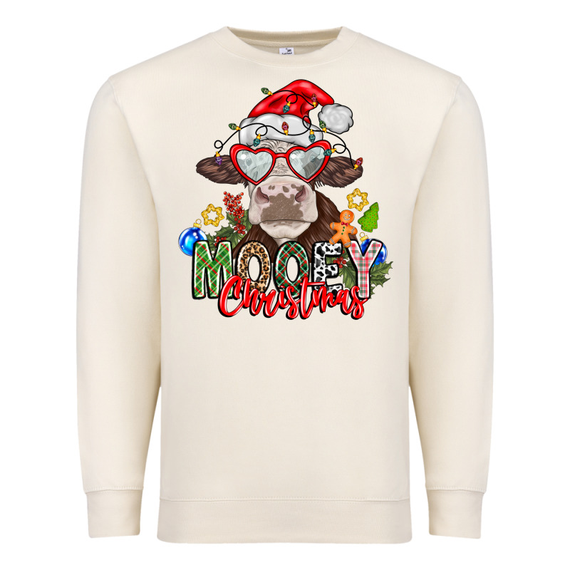 Mooey Christmas Premium Sweatshirt by CowhideDigitalArt | Teevron