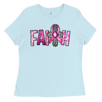 Baby Blue horseshoe with roses and cross Ladies Tee - RanaPortraitStore