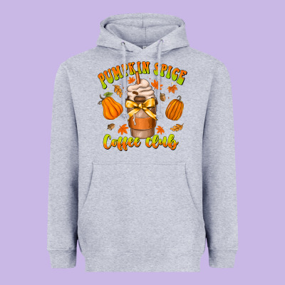 Pumpkin Spice Coffee Club Heavyweight Hoodie Designed By Cowhidedigitalart