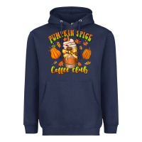 Navy pumpkin spice coffee club Heavyweight Hoodie - CowhideDigitalArt