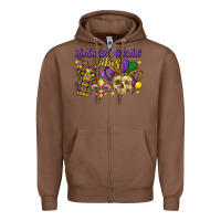 Chestnut mardi gras vibes skull Zipper Hoodie - FaDigitalArtStudio