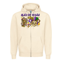 Sandshell mardi gras vibes skull Zipper Hoodie - FaDigitalArtStudio