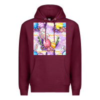 Burgundy Easter Eggs With Flowers Seamless Pattern Premium Hoodie - BundleAndBundleShop