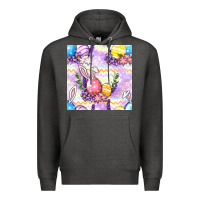 Charcoal Heather Easter Eggs With Flowers Seamless Pattern Premium Hoodie - BundleAndBundleShop