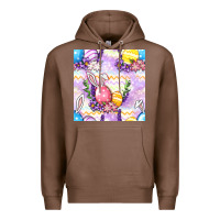 Chestnut Easter Eggs With Flowers Seamless Pattern Premium Hoodie - BundleAndBundleShop