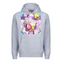 Heather Grey Easter Eggs With Flowers Seamless Pattern Premium Hoodie - BundleAndBundleShop