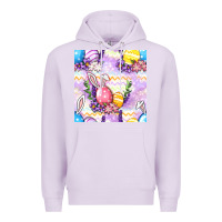 Lilac Easter Eggs With Flowers Seamless Pattern Premium Hoodie - BundleAndBundleShop
