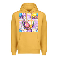 Mustard Easter Eggs With Flowers Seamless Pattern Premium Hoodie - BundleAndBundleShop