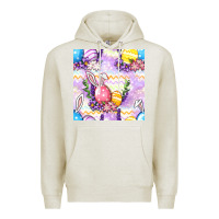 Oatmeal Heather Easter Eggs With Flowers Seamless Pattern Premium Hoodie - BundleAndBundleShop
