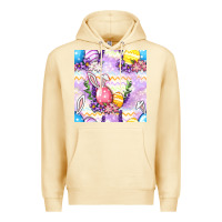 Pina Colada Easter Eggs With Flowers Seamless Pattern Premium Hoodie - BundleAndBundleShop