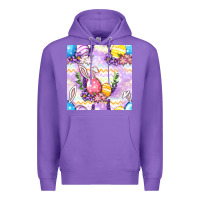 Purple Easter Eggs With Flowers Seamless Pattern Premium Hoodie - BundleAndBundleShop