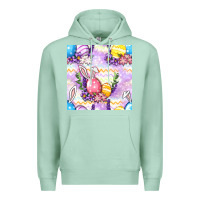 Seafoam Easter Eggs With Flowers Seamless Pattern Premium Hoodie - BundleAndBundleShop