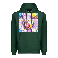 Sports Green Easter Eggs With Flowers Seamless Pattern Premium Hoodie - BundleAndBundleShop