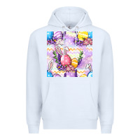 White Easter Eggs With Flowers Seamless Pattern Premium Hoodie - BundleAndBundleShop