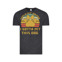 Vintage Black Hold My Drink I Gotta Pet This Dog Vintage Tee - Bettercallsaul