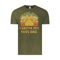 Vintage Olive Hold My Drink I Gotta Pet This Dog Vintage Tee - Bettercallsaul