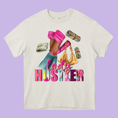 Lady Hustler Afro High Heels Heavy Core Tee Designed By Nancycooperartshop
