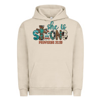 Pigment French Oak she is strong Urban Hoodie - Artiststas