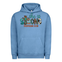 Pigment Pebble Blue she is strong Urban Hoodie - Artiststas