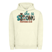 Pigment Pistachio she is strong Urban Hoodie - Artiststas