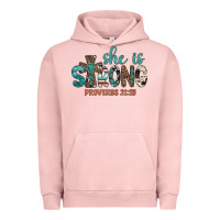 Pigment Salmon she is strong Urban Hoodie - Artiststas