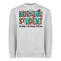 Heather Grey nursing student no sleep no money no life Heavyweight Sweatshirt - OliviaCreatesArt