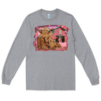 Heather Grey Valentine's day mama cow and baby cows Long Sleeve Tee - RanaPortraitStore