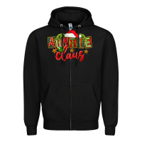 Black christmas auntie claus Zipper Hoodie - FaDigitalArtStudio