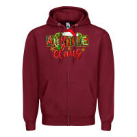 Burgundy christmas auntie claus Zipper Hoodie - FaDigitalArtStudio