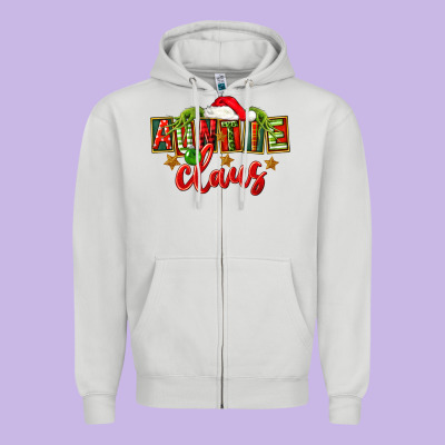 Christmas Auntie Claus Zipper Hoodie Designed By Fadigitalartstudio