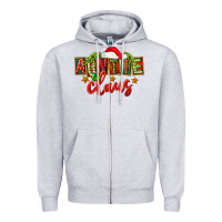 Heather Grey christmas auntie claus Zipper Hoodie - FaDigitalArtStudio