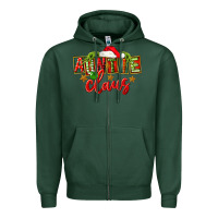 Sports Green christmas auntie claus Zipper Hoodie - FaDigitalArtStudio